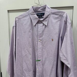 Ralph Lauren POLO - Men's Button Down Plaid Shirt Pink & Blue -Blake -Men's XXL